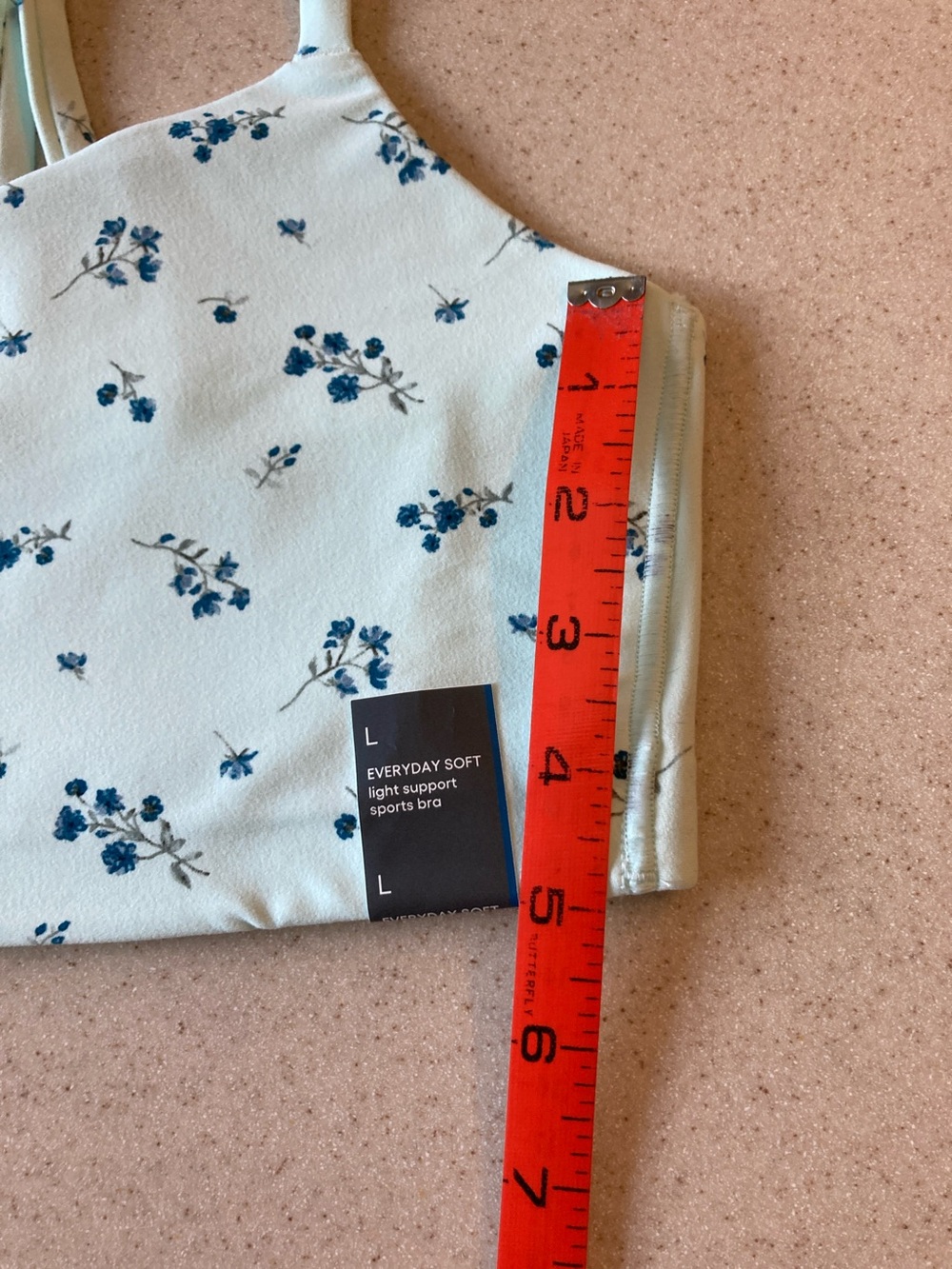 All In Motion Mint Green Floral Double-Strap Support Bra/Crop Top Women Size L - Picture 10 of 11